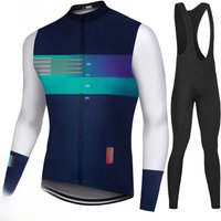AliExpress Winter Thermal Fleece Long Sleeve Cycling Jersey Set Bib Pants Ropa Ciclismo Bicycle Clothing MTB Bike Men Clothes Suit