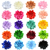1.6" 20pcs/lot 16 Petaled Rosette Satin Ribbon Flowers Used for Baby Girls Headband Hair Clips Diy Hair Accessories