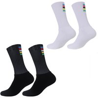 AliExpress NONE 2024 New Anti Slip Silicone Summer Aero Socks Whiteline Cycling Socks Men Bicycle Sport Running Bike Socks Calcetines
