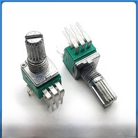 10PCS RK097G 097 Dual Bend 6 Feet B5K B10K B20K B50K B100K B502 B103 B203 B503 B104 Audio Volume Potentiometer Flower Shaft 15MM
