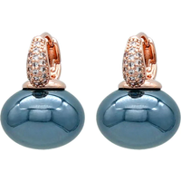 S&Z DESIGN New Fashion Bread Round Big Pearl Dangle Earrings For Women Wedding Jewelry Gift Temperament Cubic Zirconia Eardrop