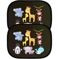 Car Universal Sun Shade Windshield Roof Window Cover Children Adult Adsorbable High-Tech Fabric Sun Shade Auto Accessories 2Pcs