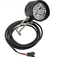 AliExpress NONE Electric Scooter Headlight Horn 12W High Bright 4 LED 2-in-1 36V to 72V Universal Front Light for Electric Folding Bicycle Ebike