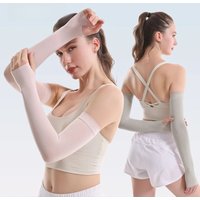 AliExpress Aolikes AOLIKES Cycling Arm Sleeves Ice Fabric Anti-UV Sunscreen Running Cycling Sleeve Outdoor Sport Cycling Arm Warmers Men Women