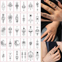30pcs Temporary Tattoo Sticker Moon Star Small flower Waterproof Fake Tattoo for Men Women Girls Cute Fingle Tatoo Henna Sticker