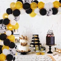 41/71/107 PCS Gold, White, Black Latex Balloon Wreath Set, Suitable for Wedding Season, Birthdays, Pop Parties