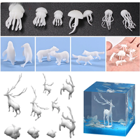 3D Mini Deer Jellyfish butterfly Epoxy Resin Filling Material Crystal Ocean Resin Crafts Making Handmade Decoration Accessories