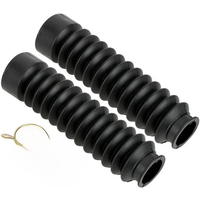 2pcs Universal Fork Bellows Front Black Motorcycle Rubber Front Fork Cover Dust Gaiters Boots Waterproof Durable
