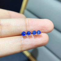 3x3MM Natural Blue Sapphire Earrings 925 Silver Stud Earring for Women 925 Sterling Silver Prevent Fine Jewelry