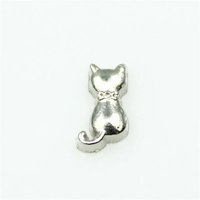 Hot Selling 20pcs/lot Cat Floating Charm Fit Glass Memory Lockets DIY Jewelry Accessory