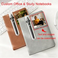 1pc Custom A5 Notebook Leather Notebook with Pen and Pen Holder Loop, Suitable Journal for Work, Diary and Business, Hardcover N