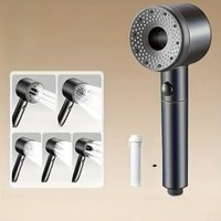 5 Modes Large Flow Shower Head Adjustable One Key Stop Bathroom High-pressure Water-saving Shower Mixer Nozzle Shower Nozzle Set