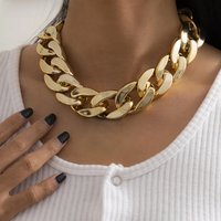 High Quality Exaggerated Acrylic Big Chain Necklaces Women Statement Hip Hop Twisted Chunky Thick CCB Link Choker Gothic Jewelry