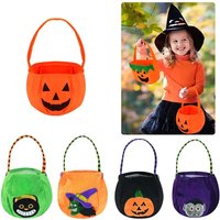 1PC Halloween Loot Party Kids Pumpkin Trick Or Treat Tote Bags Candy Bag Halloween Candy Storage Bucket Portable Gift Basket