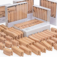 Wood Railway Track Set Expansion Package DIY Building Blocks Accessories Tracks Fit for Biro Wooden Tracks Kids Educational Toys