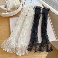 AliExpress NONE Summer Long Cute Dot Lace Mesh Fingerless Gloves Sun Protection Arm Sleeve Sunscreen Thin Cycling Black Sexy Accessories