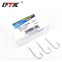 FTK- Long Handled Flat Fishhook High Carbon Steel Iseni Marushi 100Pcs Double-back Thorn Barbed Eel Hook for Fishing Accessories