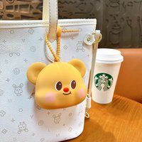 Butter Bear Wallet Keychain Small Pendant Cartoon Cute Storage Bag Handbag Accessories Earphone Bag Keychain Kawaii Lanyard