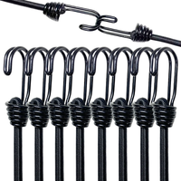 AliExpress NONE 8Pcs 60cm Bungee Cords High Elasticity Latex Tied Rope Bicycle Luggage Lanyard Camping Bungee Cord Double-J Hooks Elastic Straps