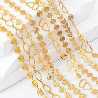 2Meters 1Meter Stainless Steel Embossing Love Heart Leaf Chains Necklace Bracelet Jewelry Making DIY Chain Supplies Wholesale