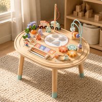 10 in 1 Children's Activity Table Wooden Sensory Table Montessori Developmental Activity Table Toy for Kids Infants Newborn Gift