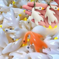 Funny Goose Keychain Roast Duck Rope Keyring Backpack Pendant Car Hanging Accessories Ultraviolet Color Change White Key Chain