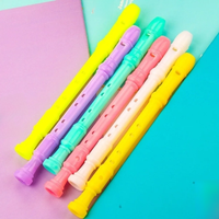 4pcs School Stationery Gel Pens Candy Color Mini Clarinet Shape Creative Cartoon Flute Writing Supplies Student Gifts