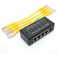 4 Ports Gigabit Passive PoE injector midspan Ethernet Adapter NO Power Adapter