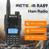Retevis RA89 Walkie Talkie IP68 Usb-C Long Range Walkie Talkies FM VHF Ham Radio for Camping Hunting Emergency Rescue