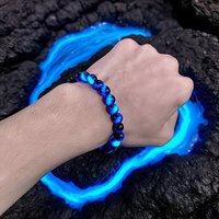 2pcs Bohemian-Style 8mm Blue Tiger's Eye Bracelet—Unisex Jewelry, a Perfect Birthday Gift for Both Men and Women