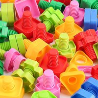 20pcs/10sets Screw Building Blocks - Plastic Nut Shaped Toys for Kids - Educational Montessori Scale Models