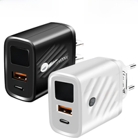 USB Type C Charger 20W PD Fast Charging Digital Display Phone Charge Adapter For iPhone Samsung Xiaomi Quick Charge Wall Charger