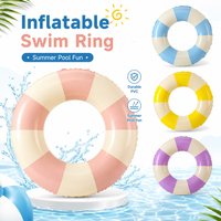 Hot Sale Inflatable Swim Ring Classic Striped Pool Float Tube for Adults Children Beach Swimming Pool Party Toy