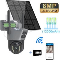 4K 8Mp Dual-Screen Solar-Kamera für den Außenbereich, drahtlos, WLAN, PTZ, Doppellinse, Sicherheitsschutz, automatische Verfolgung, CCTV-Kameras