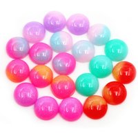 New Fashion 40pcs 12mm Mix Colorful Candy Color Crystal jelly series Flat back Resin Cabochons Cameo