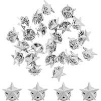 24Pcs Platinum Star Badge Lapel Pin Pentagram Alloy Brooch Pin Veterans Day Star Pin Military Award Pins Labor Day 4th of July