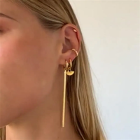 New Fashion Stainless Steel Snake Chain Drop Earring for Women Classic Gold Color Snake Hoop Earring Jewelry Christmas Gift