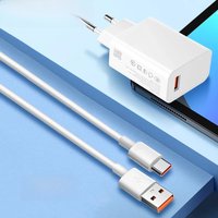 USB Charger 33W Fast Charging EU/US Plug Wall Charger 6A Type C Cable For Xiaomi 14 13 Redmi K30 K40 Quick Charge Phone Adapter