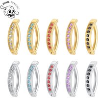 ASTM F136 Titanium 14G Belly Button Ring CZ Reverse Curved Navel Barbell Body Piercing Jewelry 10/12mm Bar Length