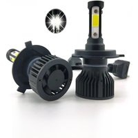 2PCS LED Headlight Bulbs 2 Sides For H11 H4 H7 9005 9006 9004 9007 5202 2 Sides For H3 H1 H27 White Auto Headlamp 12V Four Faces