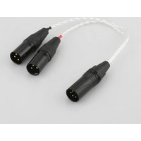 HIFI Cable with 4-Pin XLR Male Balanced to 2x 3-Pin XLR Male Silver Plated Headphone Audio Adapter
