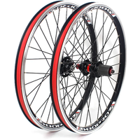 AliExpress 20 inch 406 folding bicycle wheelset 451 74mm Disc brake Aluminum alloy wheels V brake 2 bearing 7-10speed 20 24 32H Bike Wheels