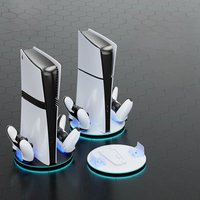 Vertical Console Stand with Two Controller USB Charging Slots for PS5,PS5,Pro, PS5 Slim With RGB Light For PS5 & Edge Controller