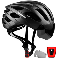 Bicycle Sports Helmet with USB Charging Light Detachable Magnetic Goggles UV Protection Men's and Women's Mountain Bike Helmets