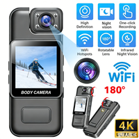 4K Mini Camera Outdoor Law Enforcement Recorder WIFI Camera With High-Definition Screen, High-Definition Police Bodycam