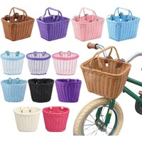AliExpress NONE Bicycle Basket Rattan Hand-Woven Bike Storage Front Handlebar Basket for Kids Adult Bicycle Pannier Basket Cycling Carrier Bag