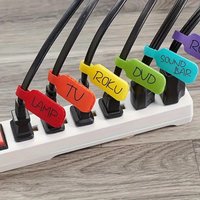 30-Pack Reusable Cable Labels – Writable Strips for Data Cables/Charger Cables, Color-Coded Organization