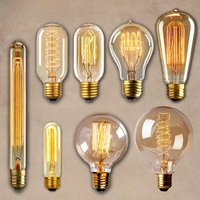 E27 Retro Edison Lamp Bulb AC 220V 40W ST64 G80 G95 G125 T225 Incandescent Lamp Dimmable Vintage Edison Light bulb