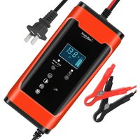 AliExpress NONE Car Battery Charger 6V 12V 6A Universal Smart Fast Charge Cycle GEL Lead-Acid Charger Auto Motorcycle Pulse Repair LCD Display