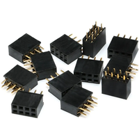 50/10pcs 2X4 PIN 4Pin Double Row Pin Female Header Socket Pitch 2.54mm 2*4P Straight Pin Strip Socket Connector